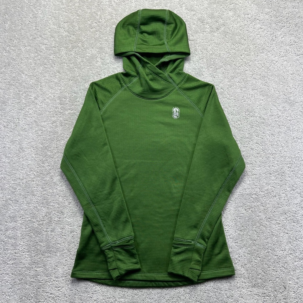 Hiker Hunger Outfitters Hoodie Womens Medium Green Grid Fleece Activewear Top